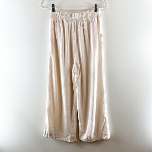 Z Supply High Rise Wide Leg Farrah Linen Blend Pants Trousers Cream Ivory Small - Picture 9 of 12